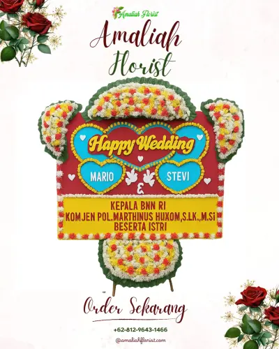 Karangan Papan Bunga Pernikahan di Sirnagalih